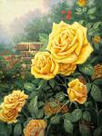 unknow artist Yellow Roses in Garden